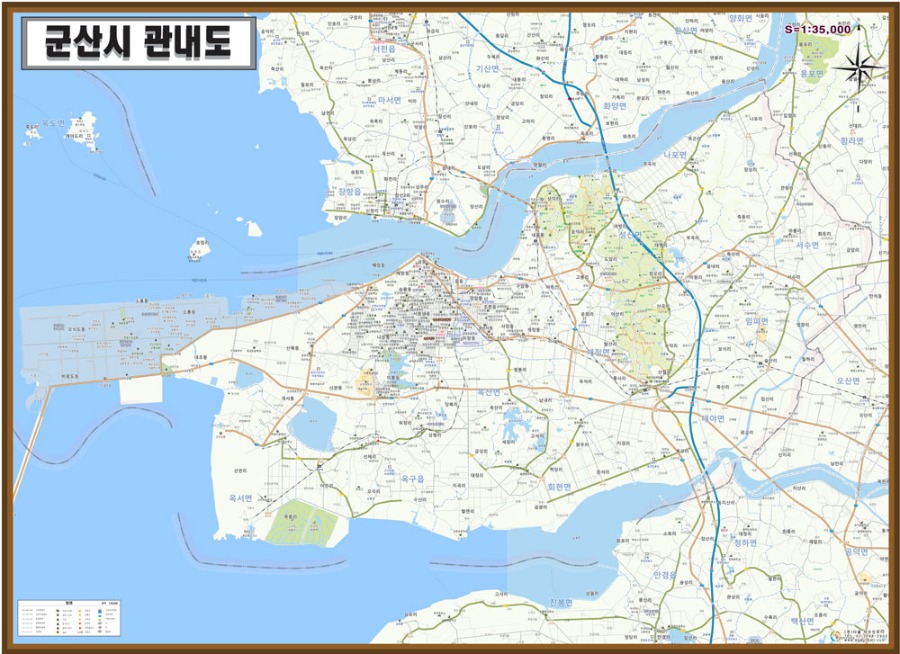 전라북도 군산시 지도 110cm X 80cm