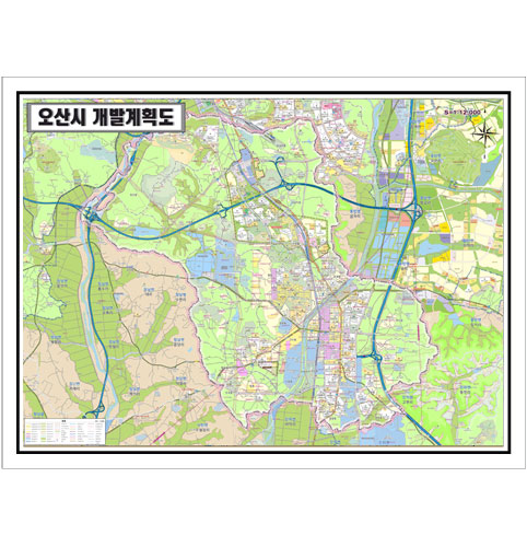 경기도 오산시 토지이용계획 개발계획도 105cm X 75cm KY