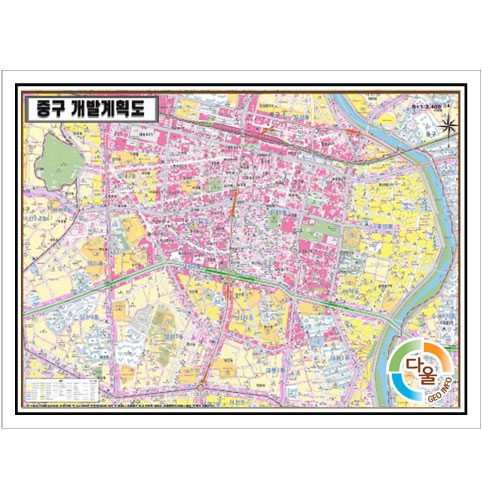 [개발]대구광역시 중구 토지이용계획도 150cm x 105cm DG