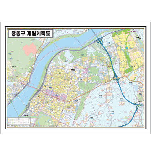 [개발]서울시 강동구 토지이용계획도 150cm x 105cm SE