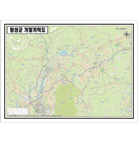 [개발]강원도 횡성군 토지이용계획도 150cm x 105cm GW