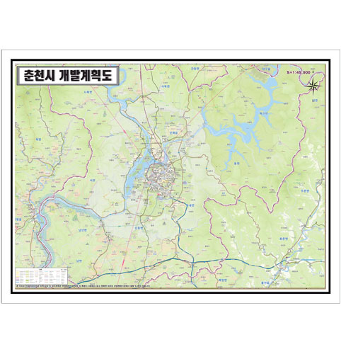 [개발]강원도 춘천시 토지이용계획도 105cm x 75cm GW