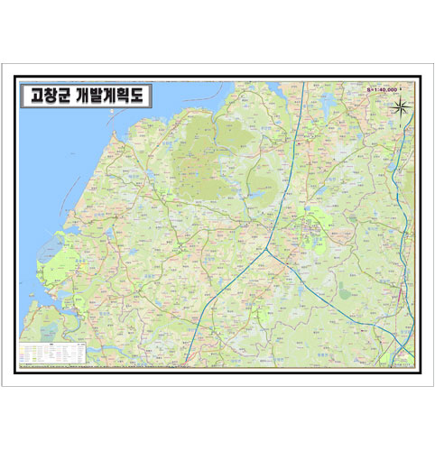 [개발]전라북도 고창군 토지이용계획도 150cm x 105cm JB
