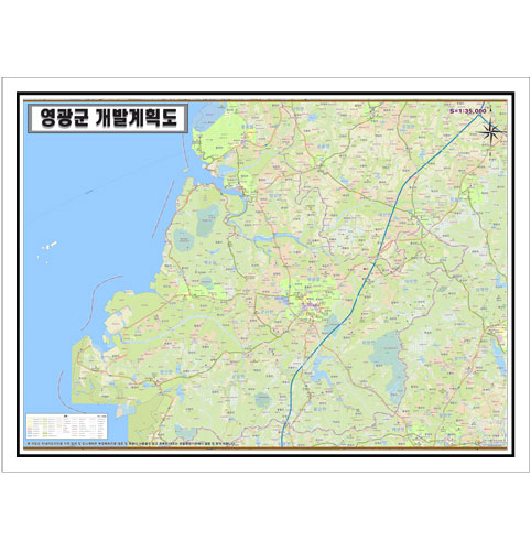 [개발]전라남도 영광군 토지이용계획도 150cm x 105cm JN
