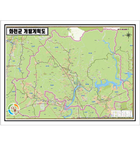 [개발]강원도 화천군 토지이용계획도 105cm x 75cm GW