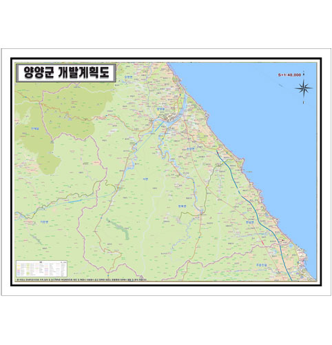 [개발]강원도 양양군 토지이용계획도 150cm x 105cm GW