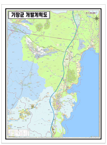 [개발]부산광역시 기장군 토지이용계획도 105cm x 150cm BS