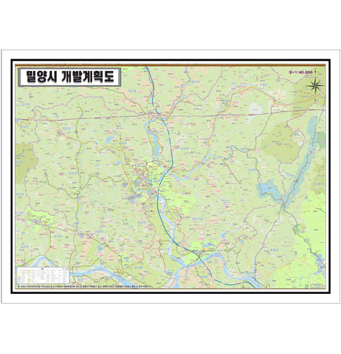 [개발]경상남도 밀양시 토지이용계획도 150cm x 105cm GN