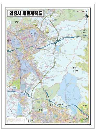 경기도 의왕시 토지이용계획 개발계획도 150cm X 105cm KY