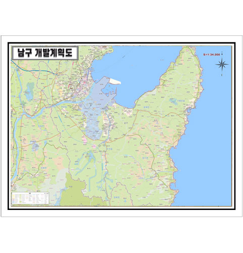 [개발]경상북도 포항시남구 토지이용계획도 105cm x 150cm GB