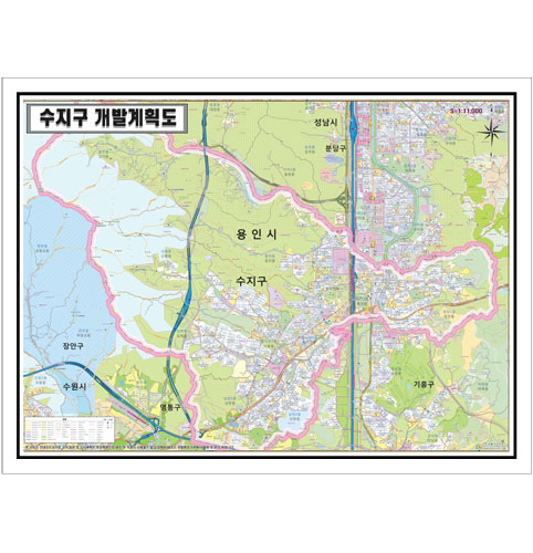 경기도 용인시 수지구 토지이용계획 개발계획도 105cm X 75cm KY