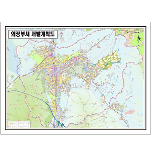경기도 의정부시 토지이용계획 개발계획도 105cm X 75cm KY