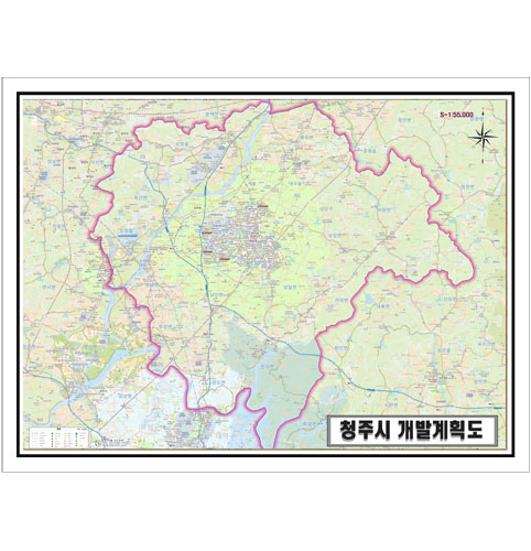 [개발]충청북도 청주시 토지이용계획도 105cm x 150cm CB