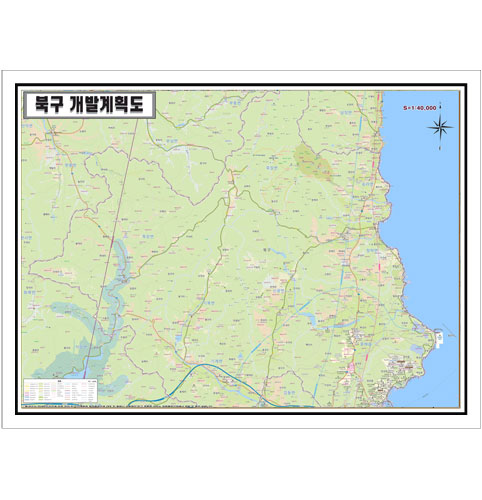 [개발]경상북도 포항시북구 토지이용계획도 105cm x 150cm GB