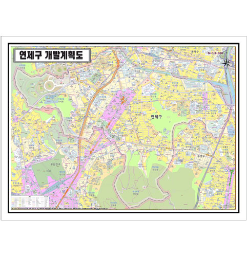 [개발]부산광역시 연제구 토지이용계획도 105cm x 75cm BS