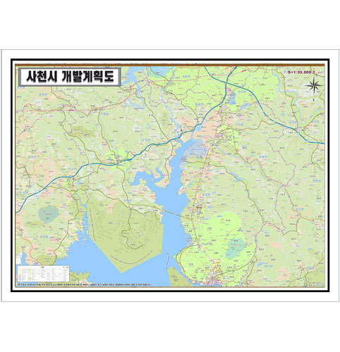 [개발]경상남도 사천시 토지이용계획도 105cm x 75cm GN