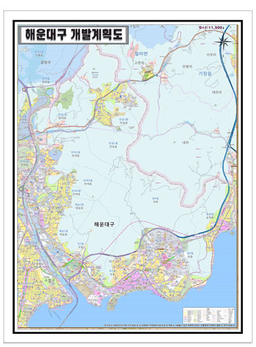 [개발]부산광역시 해운대구 토지이용계획도 75cm x 105cm BS