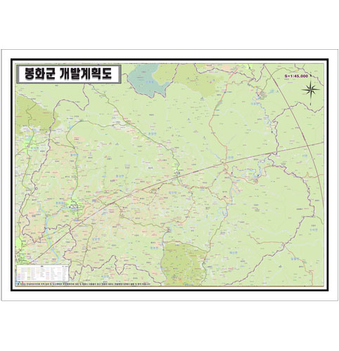 [개발]경상북도 봉화군 토지이용계획도 75cm x 105cm GB