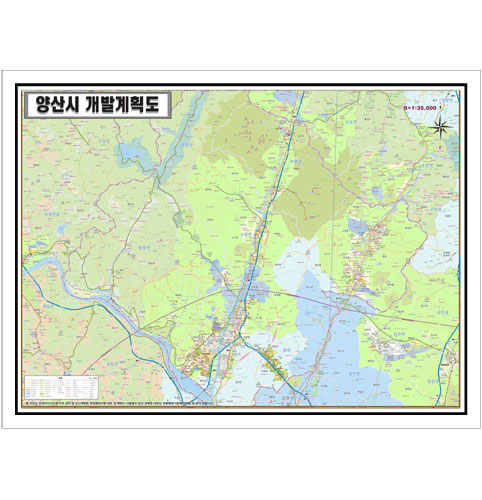 [개발]경상남도 양산시 토지이용계획도 150cm x 105cm GN