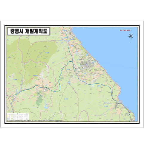 [개발]강원도 강릉시 토지이용계획도 105cm x 75cm GW