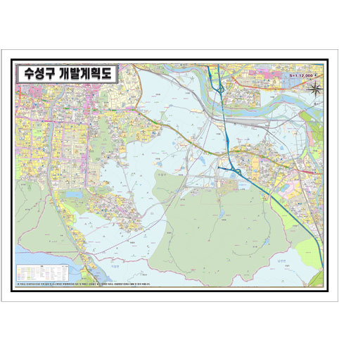 [개발]대구광역시 수성구 토지이용계획도 150cm x 105cm DG