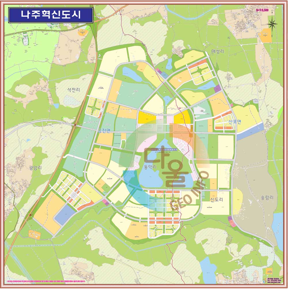[지번]전라남도 광주광역시 나주혁신도시 지도 150cm x 150cm JN