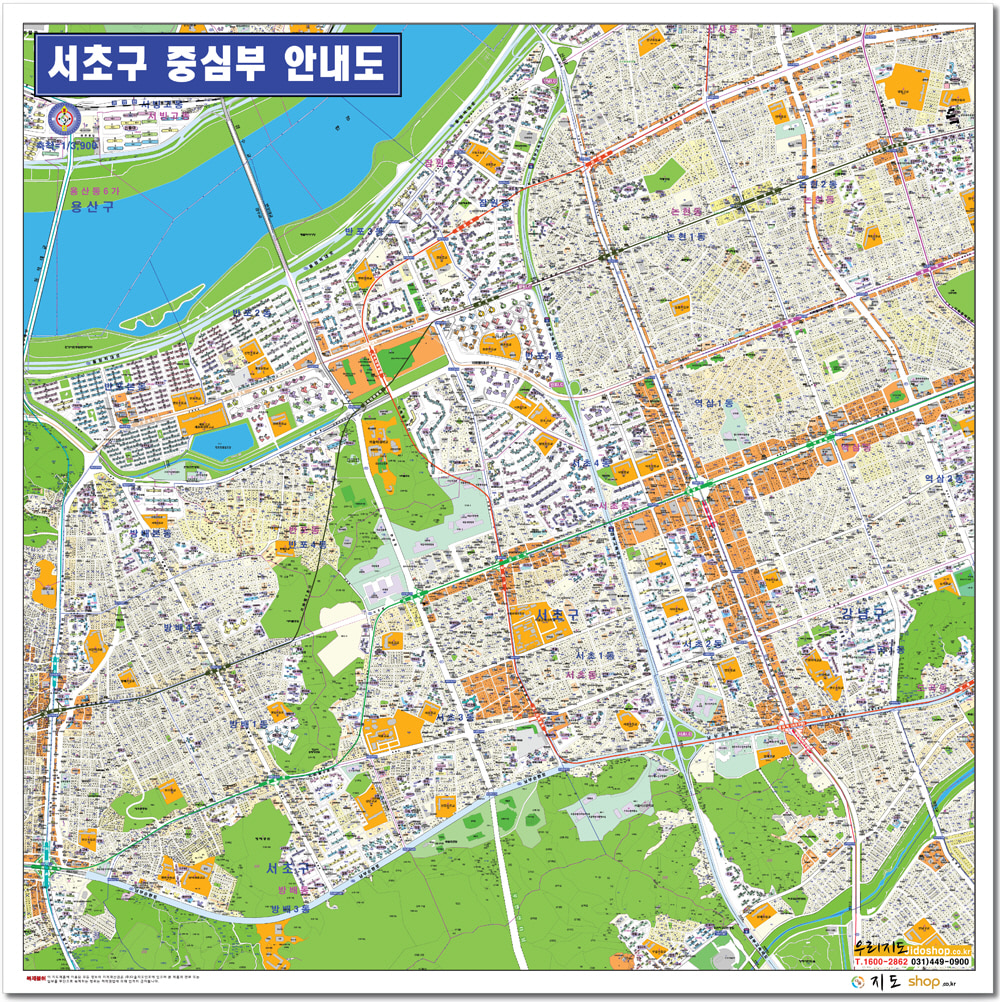 [지번]서울시 서초구 중심부  안내도 150cm x 150cm SE
