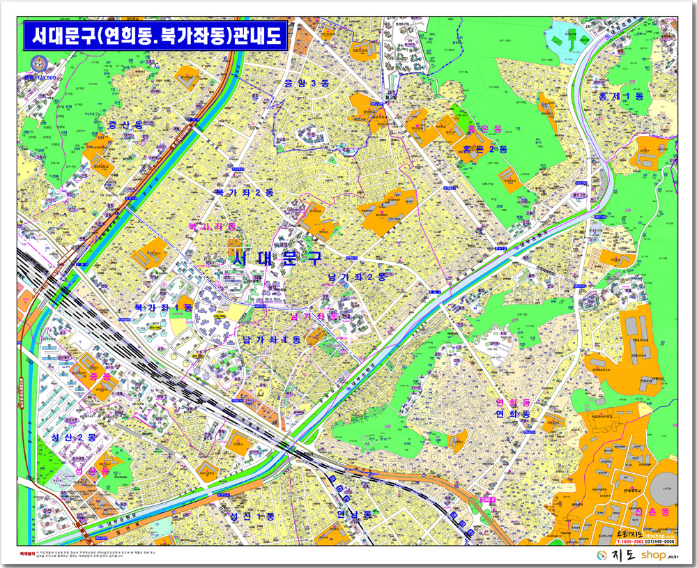 [지번]서울시 서대문구 연희동 북가좌동 안내도 105cm x 75cm SE