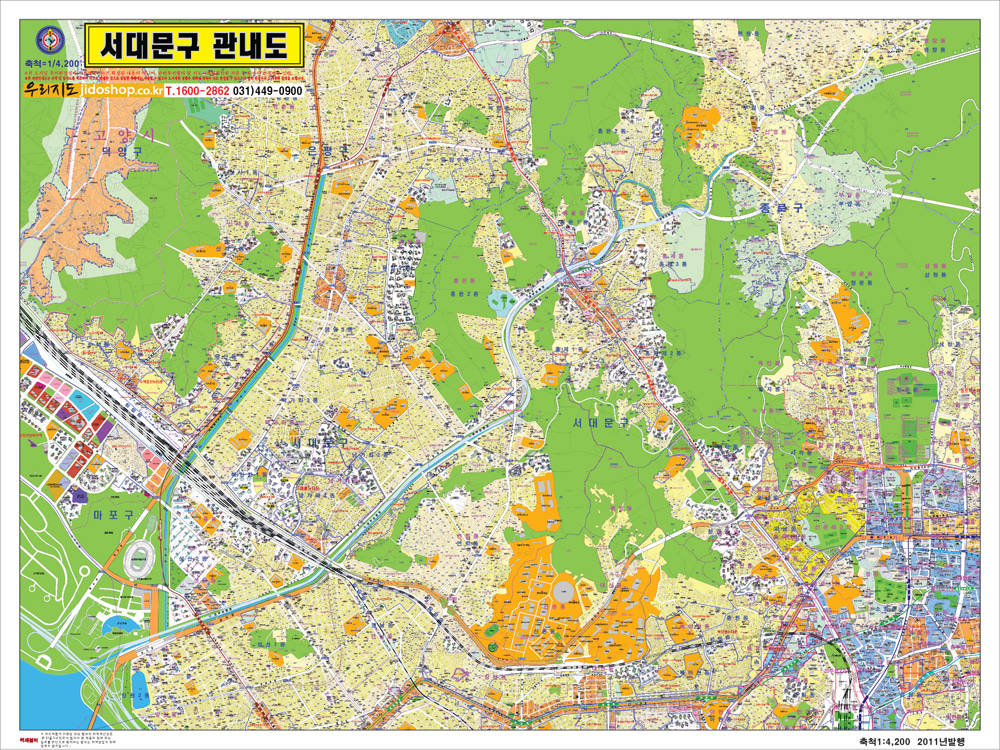 [행정]서울시 서대문구 관내도 210cm x 150cm SE