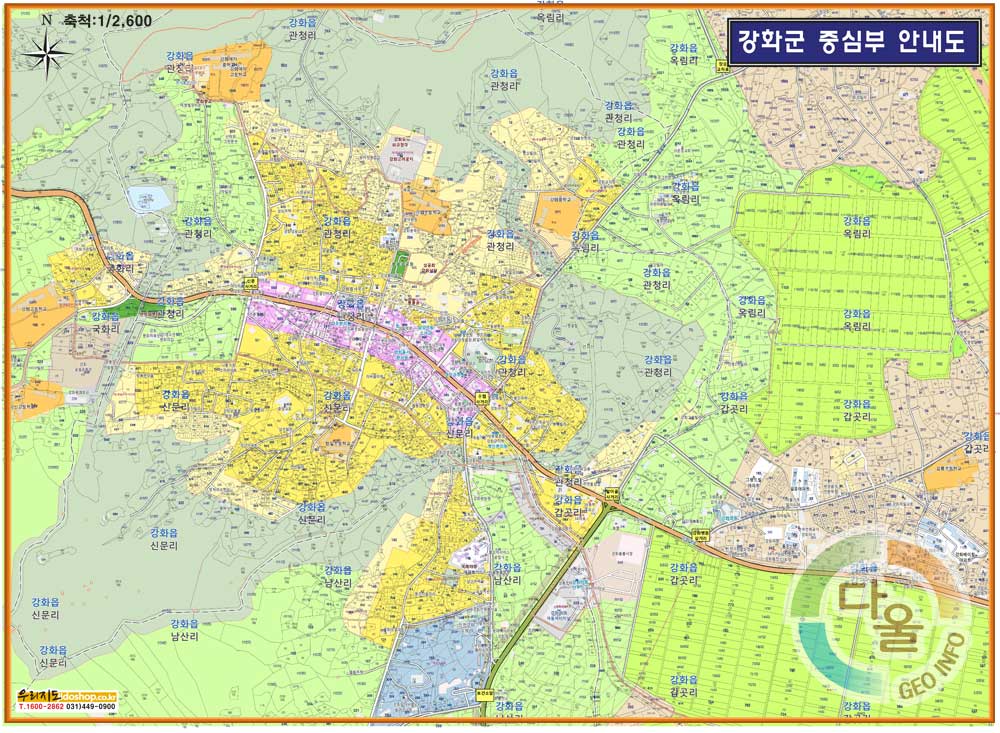 [지번]인천광역시 강화군 중심부 안내도 150cm x 105cm IC