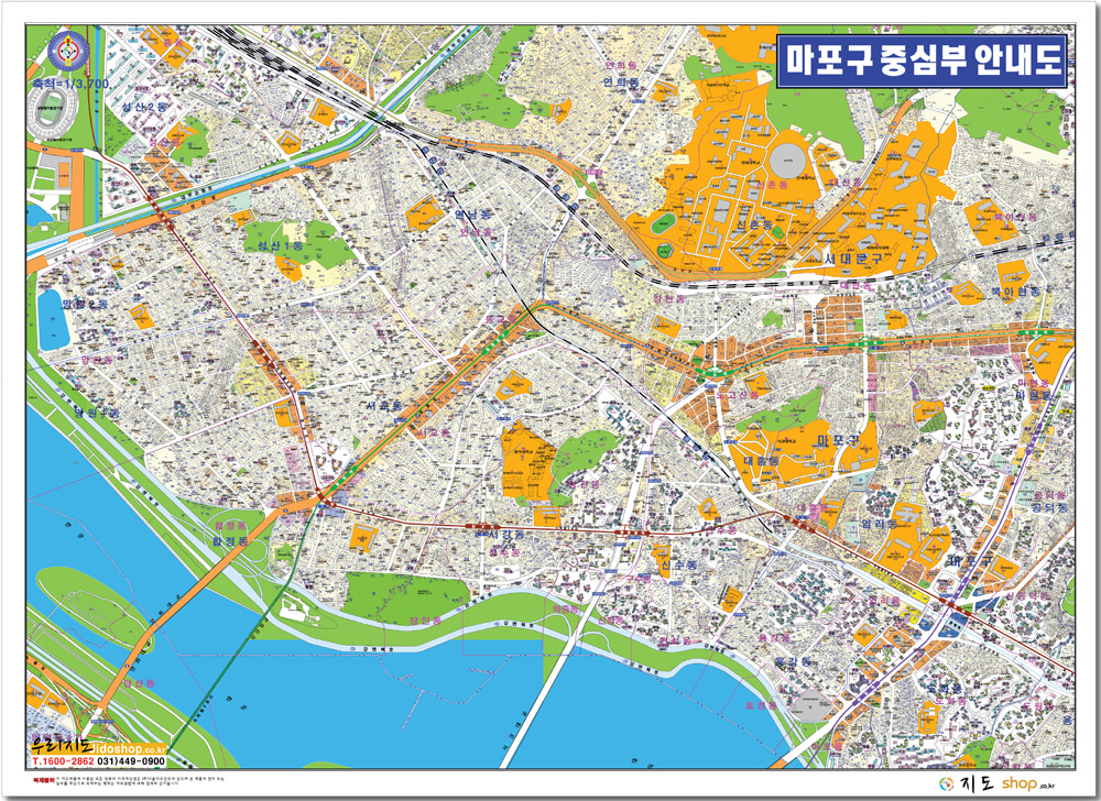 [지번]서울시 마포구 중심부 안내도 150cm x 105cm SE
