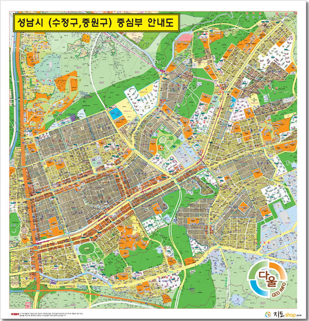 [지번]경기도 성남시 수정구 중원구 중심부 안내도 150cm x 150cm KY